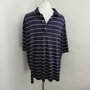 𝅺pga Tour Golf Polo Navy Blue White Striped Men's‎ Size XXL